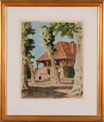 Roland OUDOT (1897-1981) Les platanes près de la maison, 196…