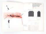an open book with a drawing of a man on skis