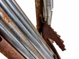 a close up of a metal object with rust on it