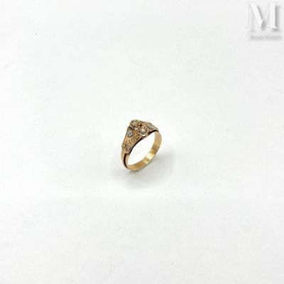 an image of a gold ring with diamonds on it