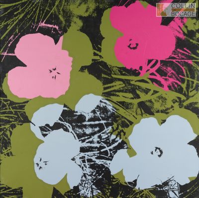une image représentant un tableau de fleurs sur fond noir