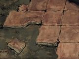 a picture of a painting of a broken tile floor