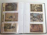 an open book with pictures of people and animals on it