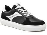 black and white sneakers with logo on the side