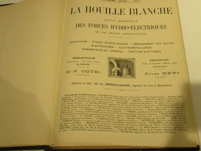 Ouvrage LA Houille Blanche 1913, Revue Mensuelle Des F…