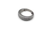 an image of a silver ring with white diamonds on a white background
