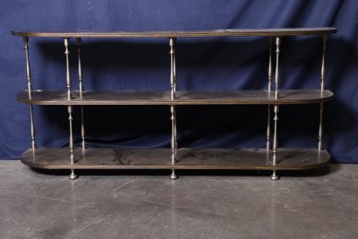 an image of a wooden shelf with three shelves on it