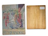 painting of a vase of flowers and a painting of a vase of flowers on a table