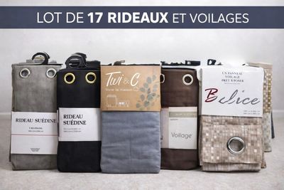 lot de 17 rideaux et voilages