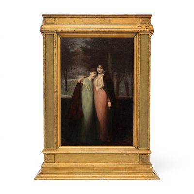 une image représentant un tableau où l'on voit deux femmes debout l'une à côté de l'autre