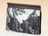 an image of a black and white picture of a mountain scene