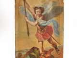 peinture représentant un ange avec un arc et une flèche sur un mur
