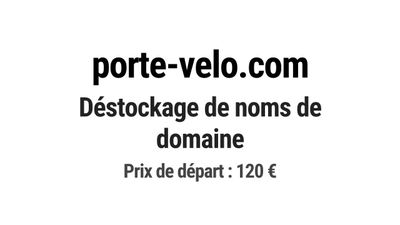 Nom de domaine porte-velo.com. Catégorie: Automobile.