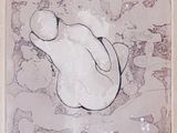 a picture of a drawing of a person laying on the ground