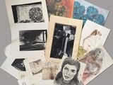 many different pictures of a woman on a table
