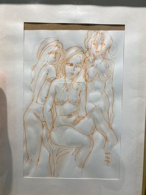 Claude FALBRIARD (XXe). LES TROIS GRACES, feutre signée en b…