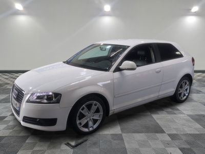 a picture of a white car parked in a garage