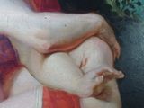 a painting of a woman holding a baby in her arms