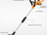 a diagram of a corded string trimmer with instructions