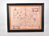 an old map of the country of england in a wooden frame