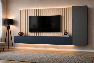 Ensemble meuble TV – Composition 3 caissons + colonne