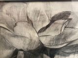 a drawing of a flower in a vase on a table