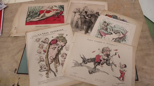 Planche couleur satiriques visant Napoléon III