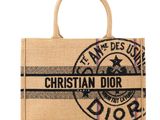 christian dior jute tote bag