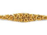 bracelet en pigne plaqué or avec des perles dorées