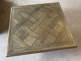 an image of a coffee table made out of wood and metal