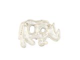 an image of a silver elephant broochle on a white background