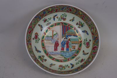 Jatte en porcelaine de Canton, famille verte "scènes de fami…