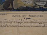 an old book with a picture of a man and a dog