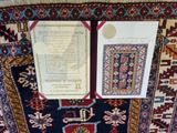 a rug with a picture of a man on it