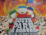 affiche de South Park sur laquelle figurent de nombreux personnages de dessin animé