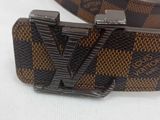 louis vuitton belt in brown and brown checkerboard