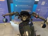 a motorcycle that is on display in a showroom