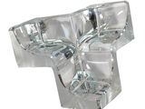 a clear glass vase with a flower inside of it