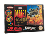 une boîte sur laquelle figure l'image d'un jeu intitulé « Desert Strike »