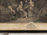 an old picture of a group of people sitting around a table