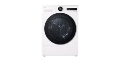 une machine à laver blanche posée sur un sèche-linge, à côté d'un mur blanc