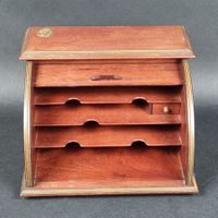 Porte lettre en bois de placage et filets de laiton avec rid… (photo 2)