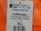 an orange jacket with a label on it that says dmd france