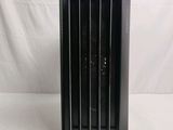 a black radiator that is on a white background