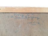 a picture of a piece of wood with writing on it