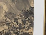 a picture of a painting of a man riding a horse