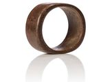 a close up of a wooden ring on a white background