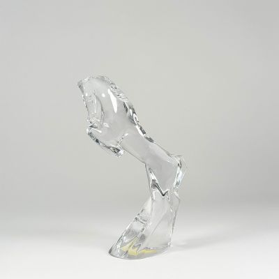 an image of a glass sculpture of a person ' s foot