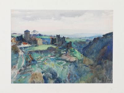 une image représentant un tableau représentant une vue d'une ville depuis une colline