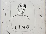 an image of a drawing of a man in a shirt with the word lino written on it